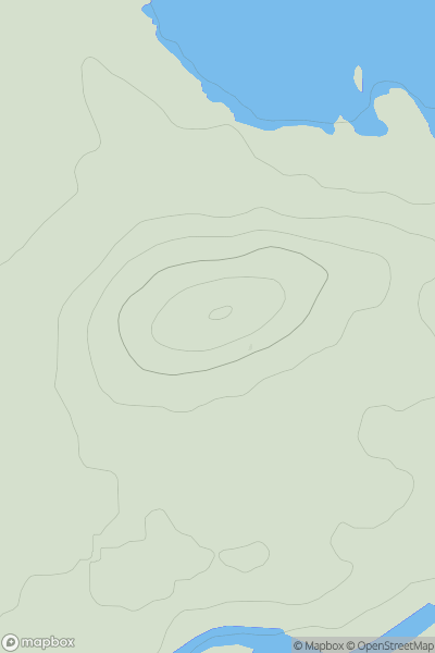 Thumbnail image for Ord Hill [Tomintoul to Banff] [NO439984] showing contour plot for surrounding peak